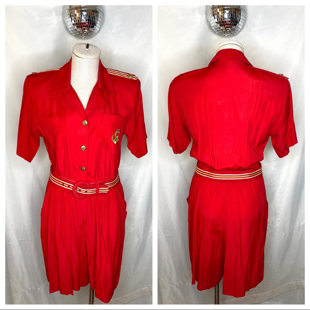 Vintage 80’s JB Wright Nautical Jumpsuit Romper